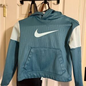 Nike Teal and Light Blue Hoodie with Swoosh